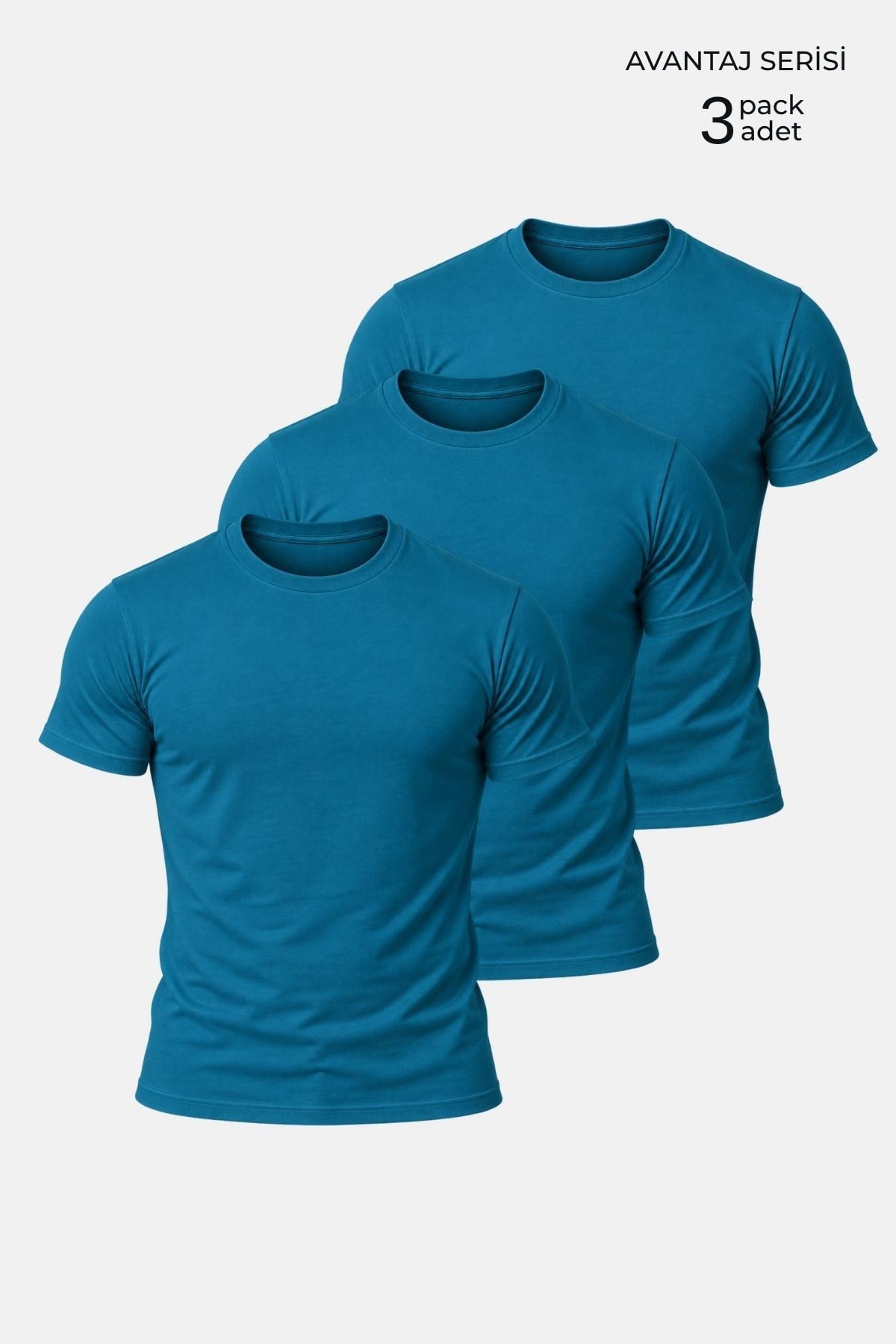 Mısırlı ORGANIC Pamuklu HERCULES Slim Fit Bisiklet Yaka Fanila / T-Shirt Petrol
