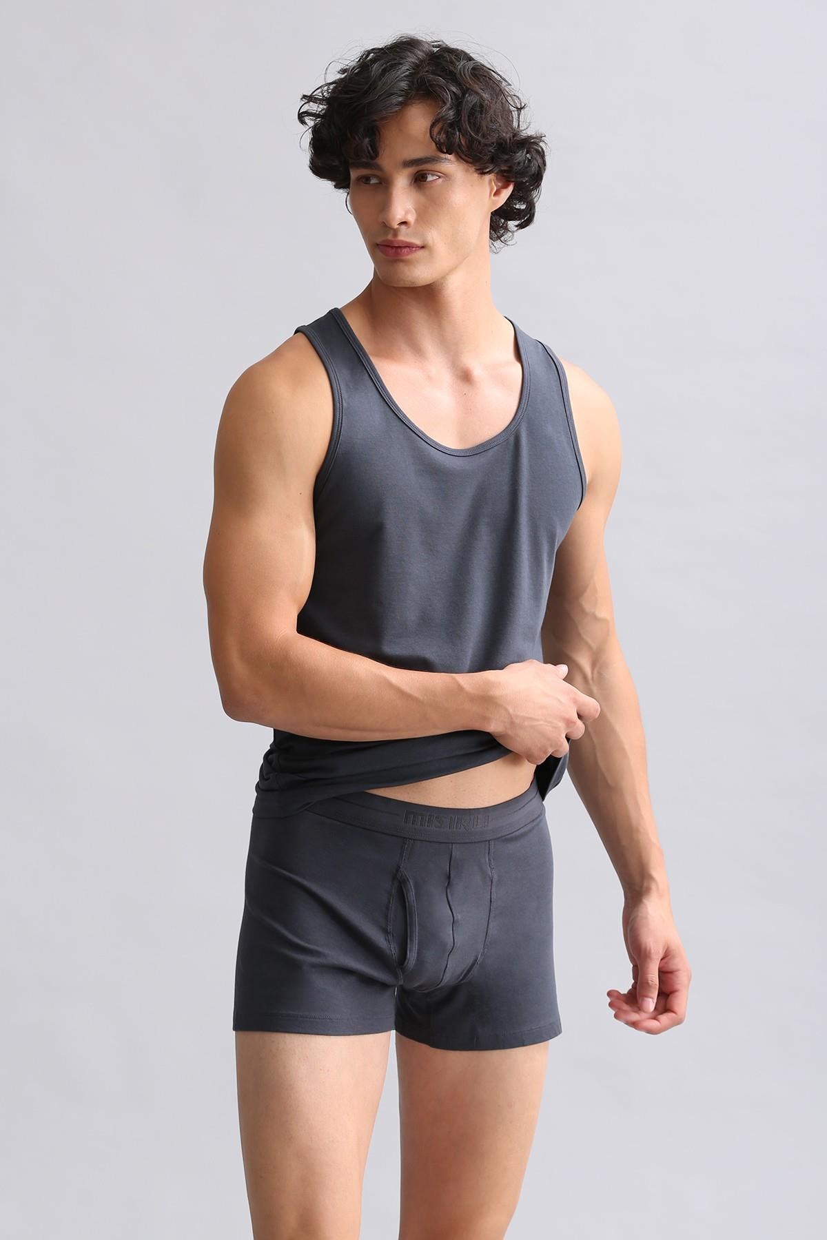 Mısırlı ORGANIC Pamuklu HERCULES Slim Fit Basic Atlet Antrasit