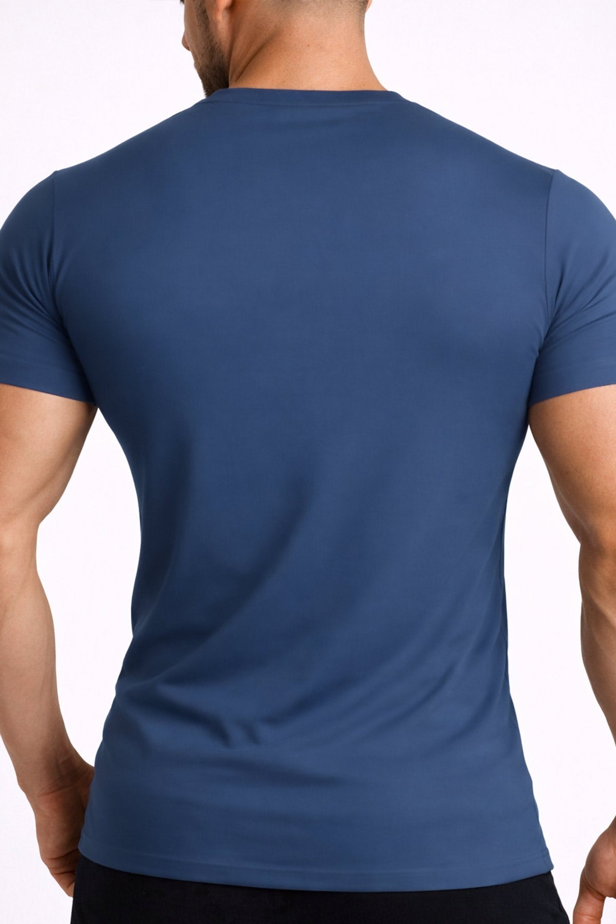 Mısırlı ORGANIC Pamuklu HERCULES Slim Fit Bisiklet Yaka Fanila Gece Mavisi