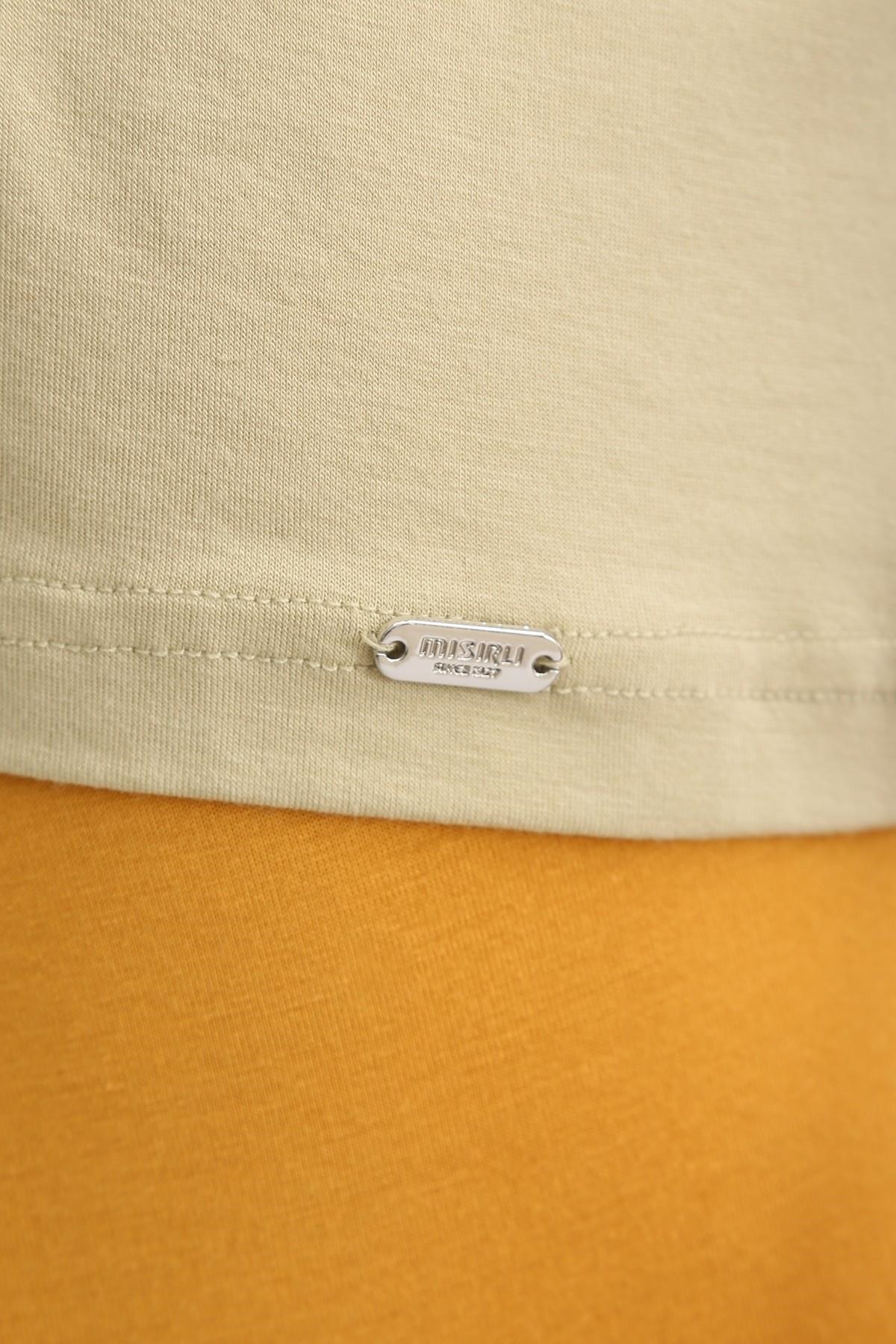 Mısırlı ORGANIC Pamuklu ZEUS LUXURY Regular Fit V Yaka Fanila / T-Shirt Haki Ada