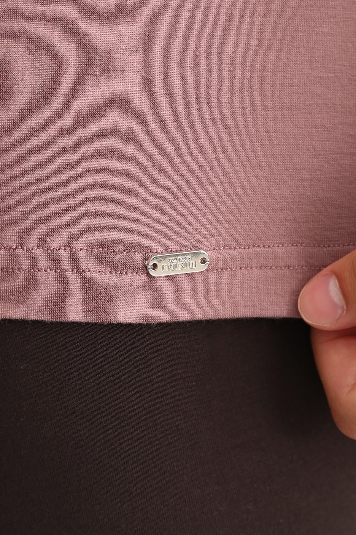 Mısırlı ORGANIC Pamuklu ZEUS LUXURY Regular Fit Bisiklet Yaka Sporcu Atlet / T-Shirt Lavender