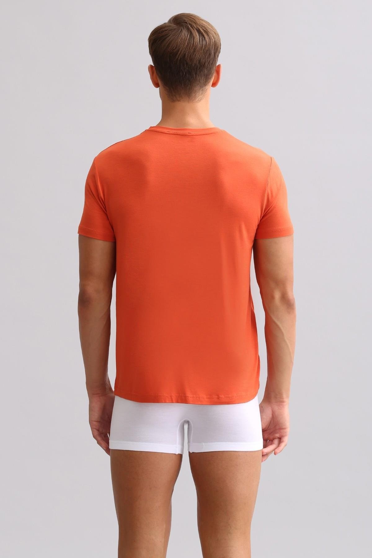 Mısırlı ORGANIC Pamuklu ZEUS LUXURY Regular Fit Bisiklet Yaka Fanila / T-Shirt Pas Kırmızı