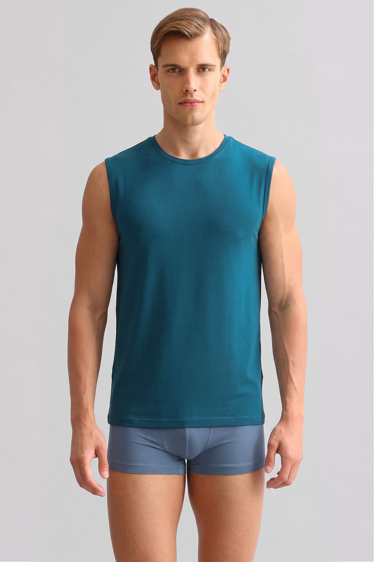 Mısırlı ORGANIC Pamuklu ZEUS LUXURY Regular Fit Bisiklet Yaka Sporcu Atlet Fit Green