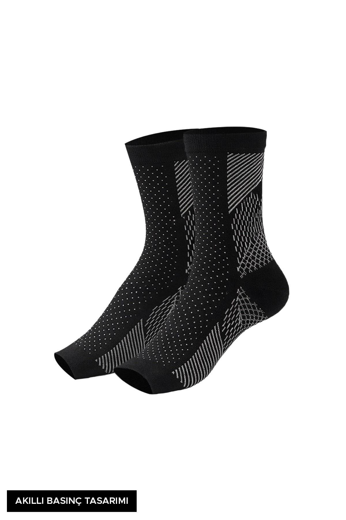 Mısırlı Unisex Ağrı Azaltıcı Sıkılaştırıcı Çorap Siyah