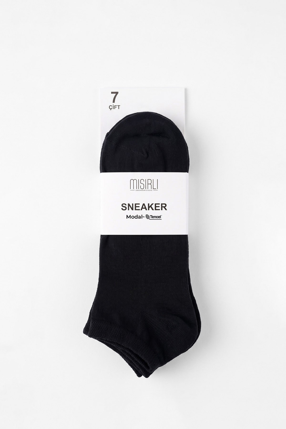 Mısırlı Unisex Modal Yedi Çift Patik Çorap Siyah