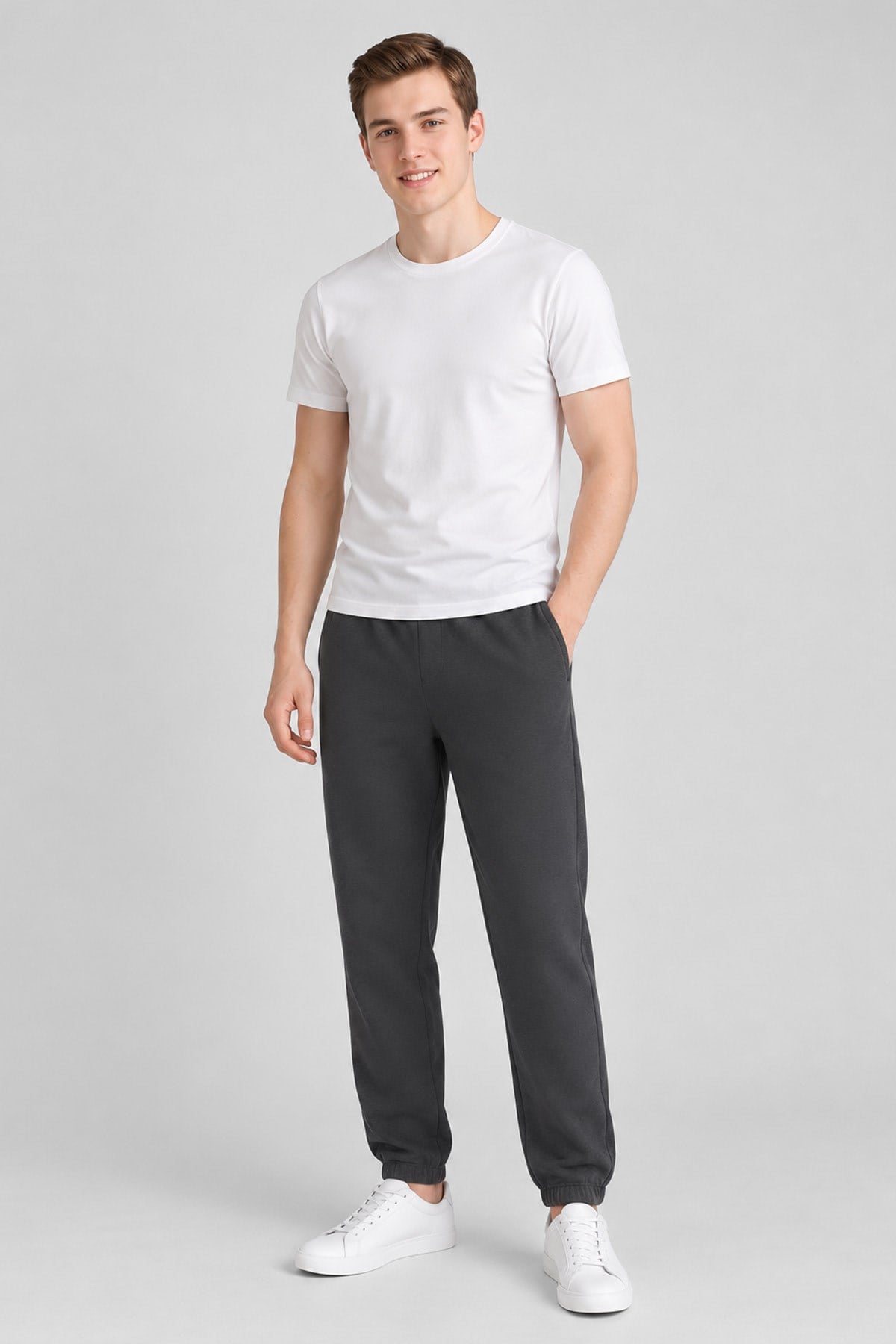 Mısırlı Unisex Pamuk Karışımlı Jogger Füme