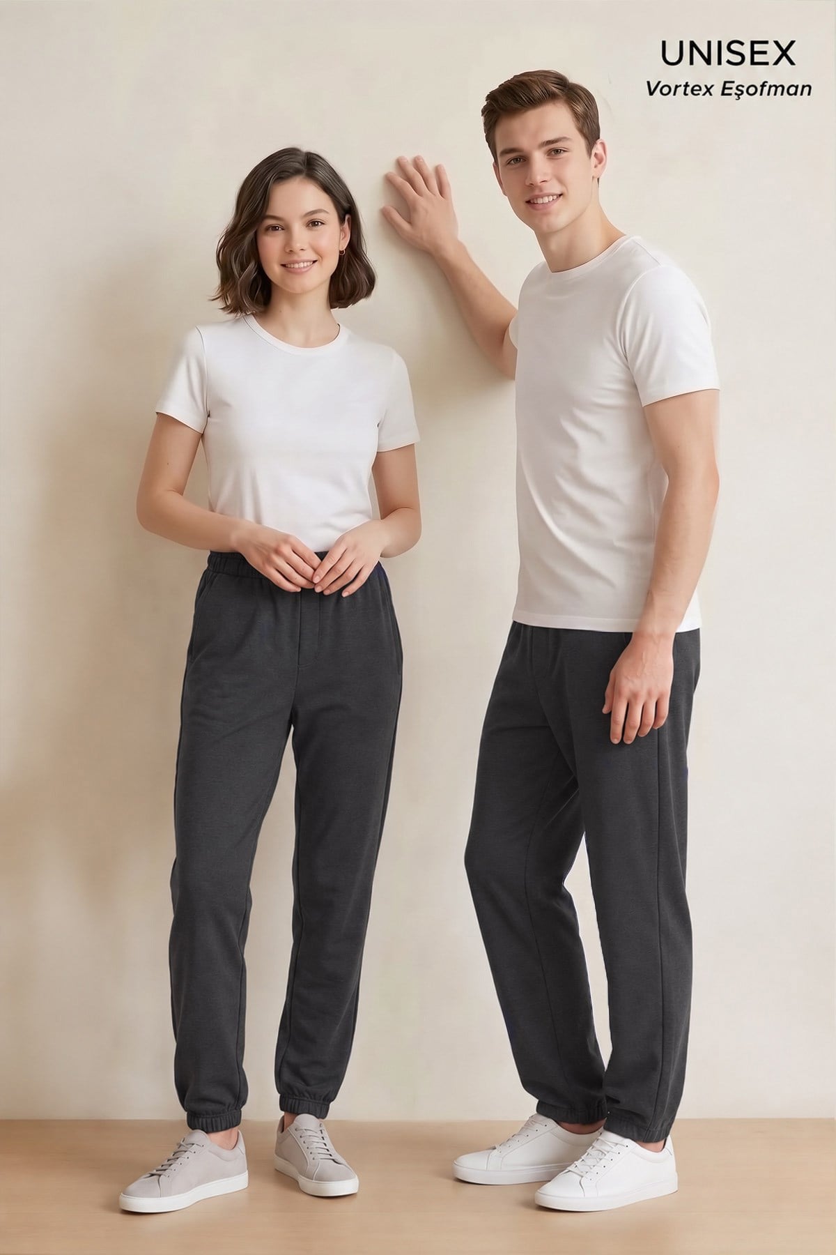 Mısırlı Unisex Pamuk Karışımlı Jogger Füme