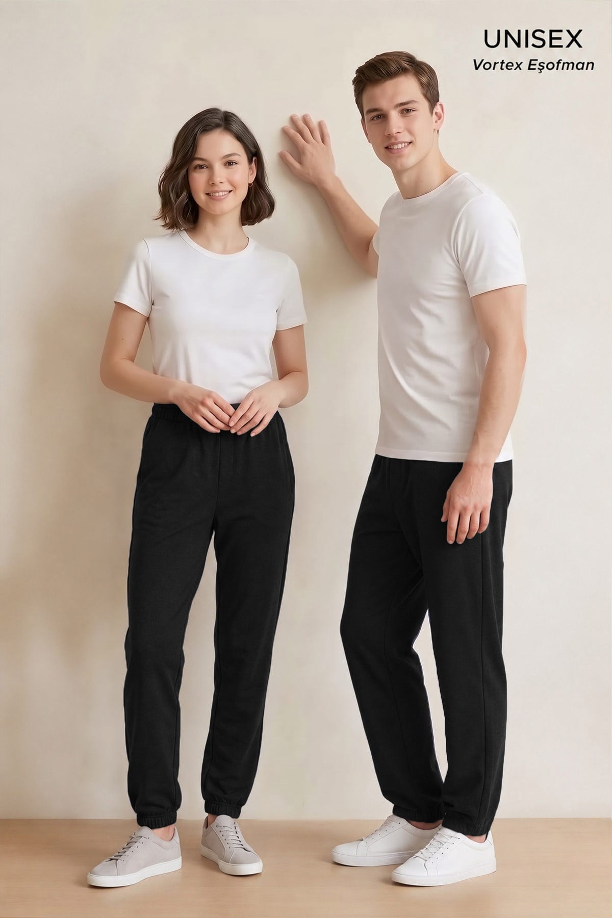 Mısırlı Unisex Pamuk Karışımlı Jogger Siyah