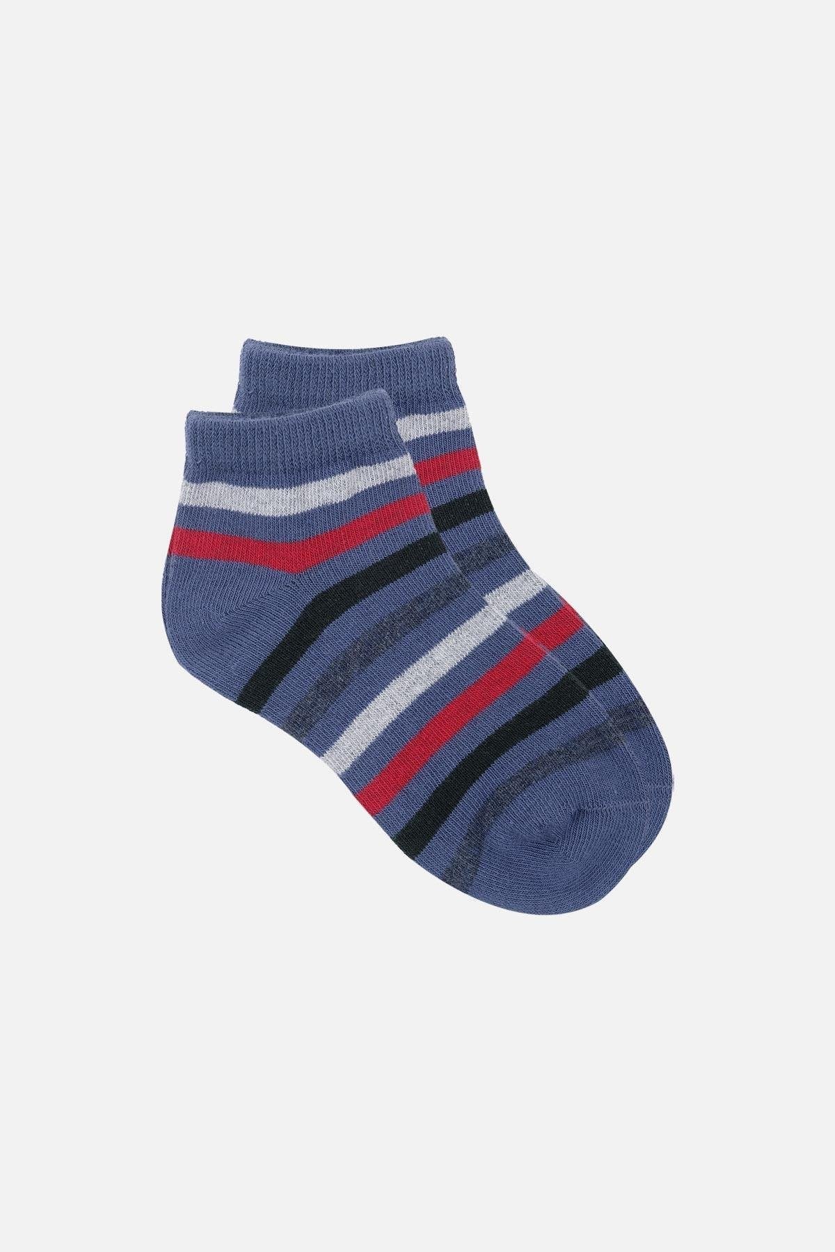 Mısırlı Unisex Pamuklu 3 Çift Çocuk Patik Çorap Çok Renkli