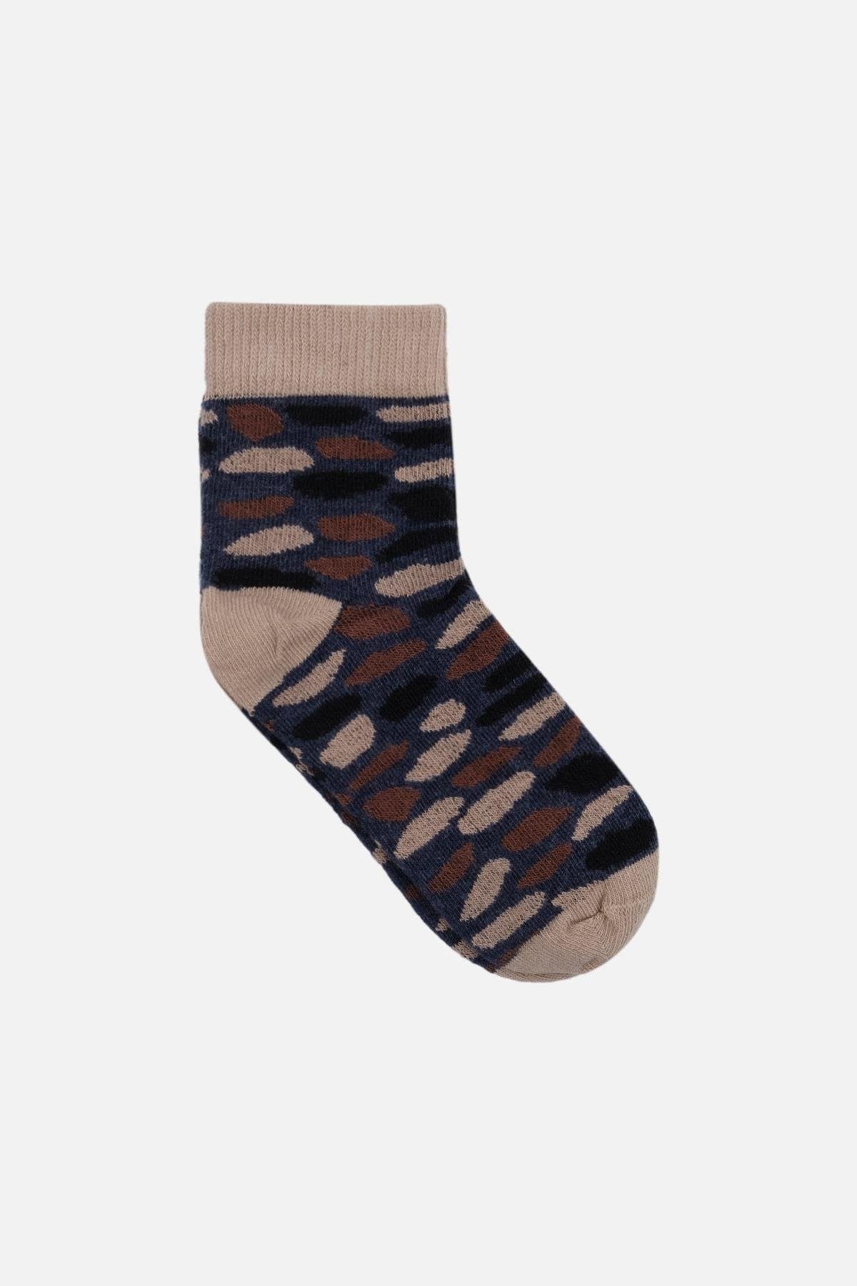 Mısırlı Unisex Pamuklu 3 Çift Çocuk Soket Çorap Çok Renkli