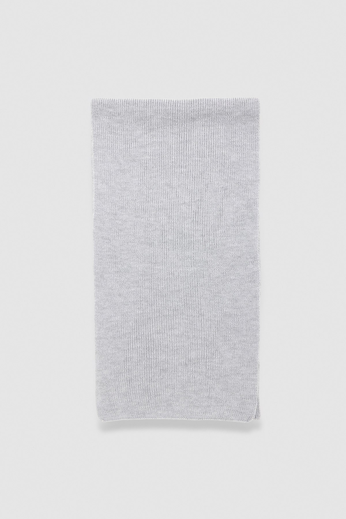 Mısırlı Unisex Yün Fitilli Atkı Açık Gri