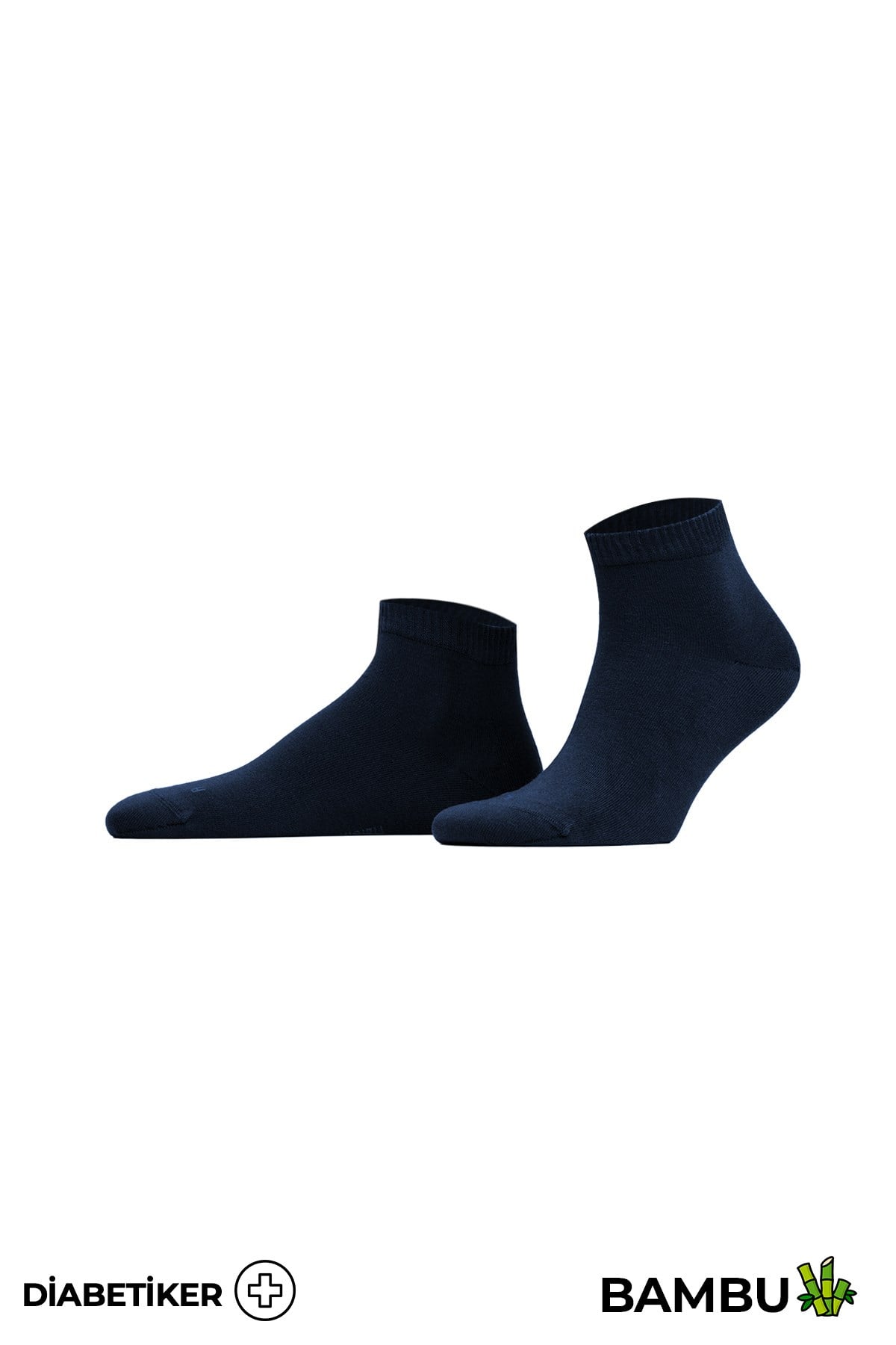 Unisex Bambu Diyabetik Sneaker Çorap Lacivert