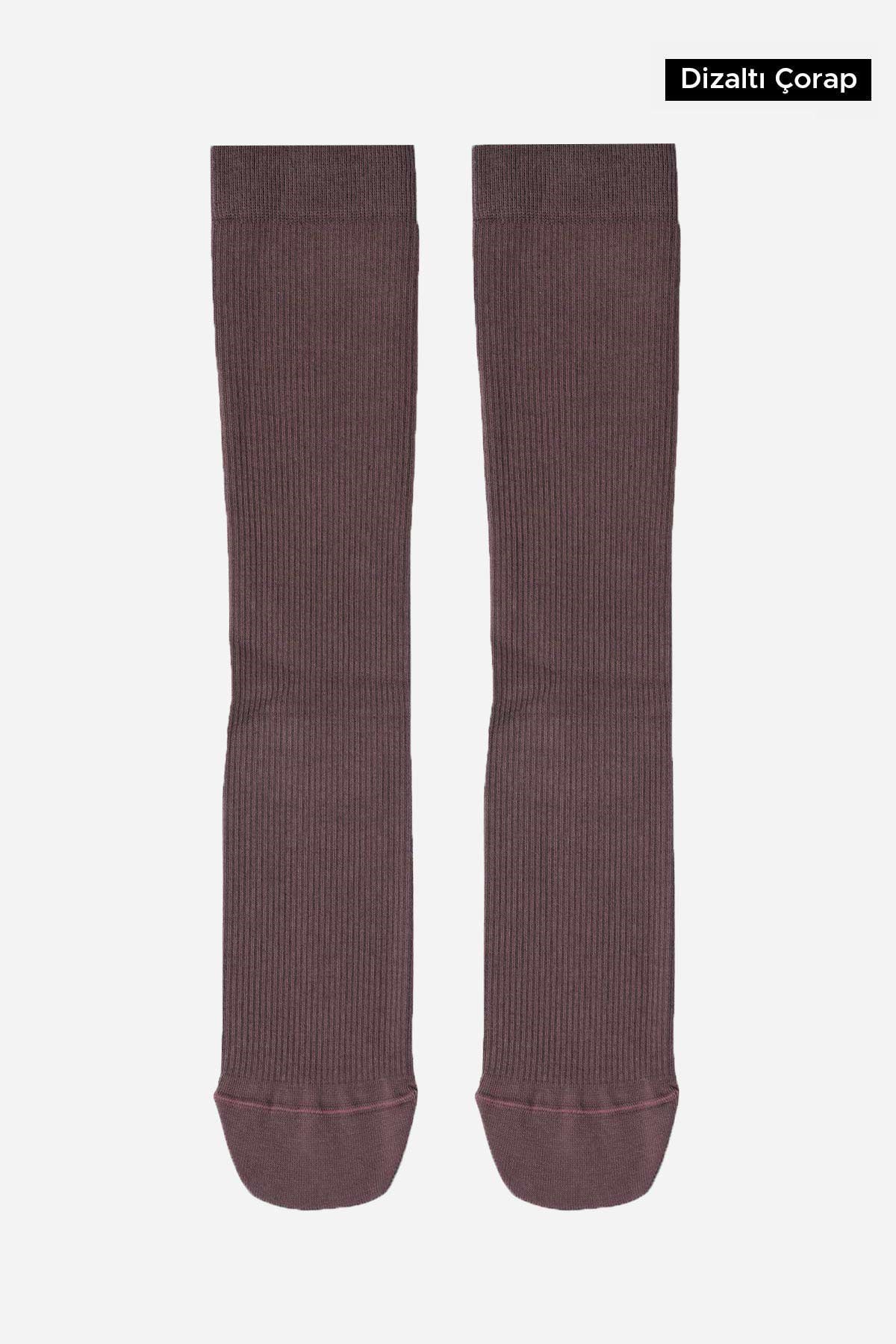 Unisex Bambu Özel Sıkılaştırıcı Teknolojiyle Uçuş ve Pilot Diz Altı Çorap Lavender