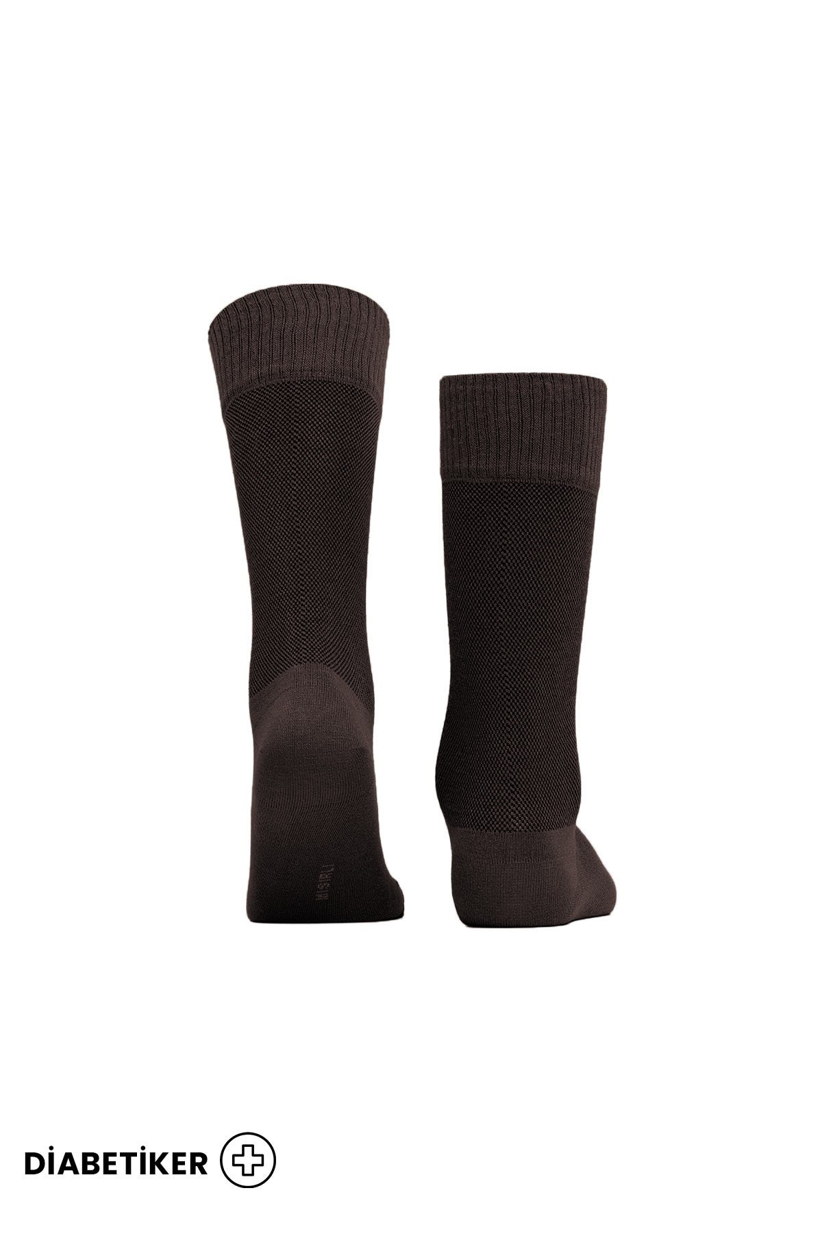 Unisex Diyabetik Bambu Soket Çorap Kahverengi