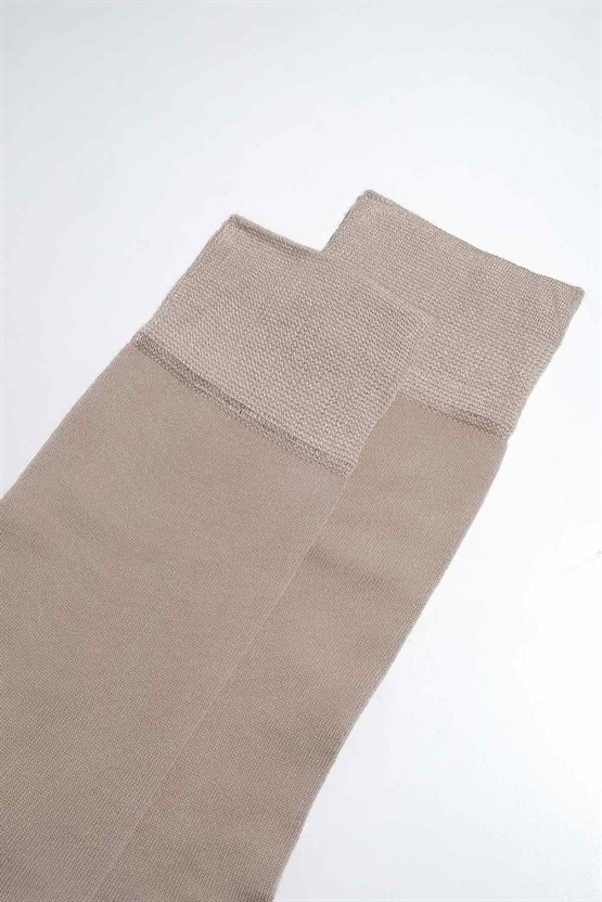 Aytuğ Erkek Bambu Tekli Süper İnce Soket Çorap Bej