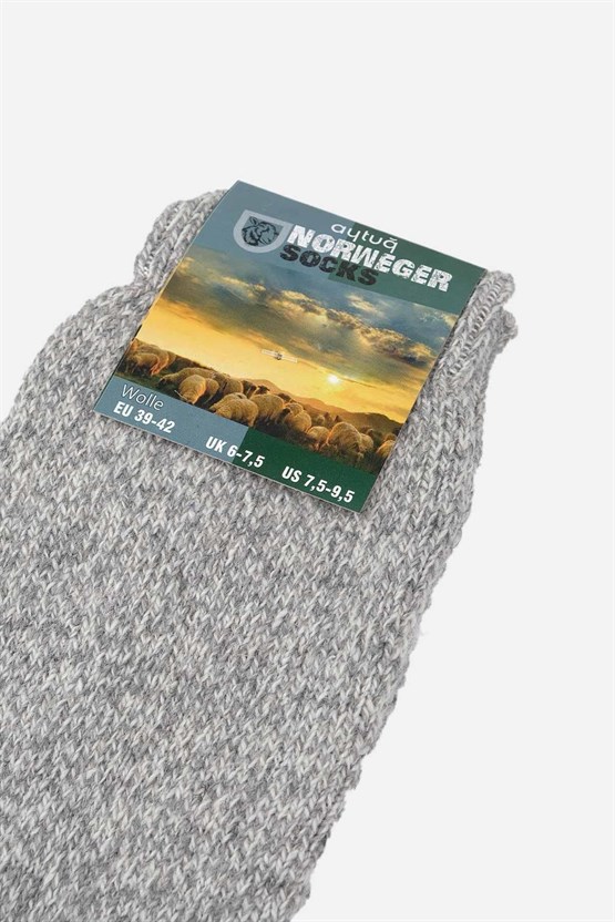 Aytuğ Erkek Norweger Merino Yünü Kışlık 3lü Renkli Soket Bot Çorabı Çok Renkli