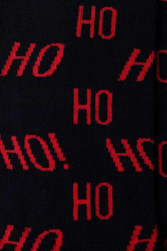 Aytuğ Erkek Pamuklu Tekli Yılbaşı Temalı Çorap Lacivert