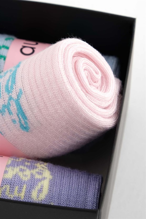 Aytuğ Kadın Bambu 3 Çift Özel Kutulu Soket Çorap Çok Renkli