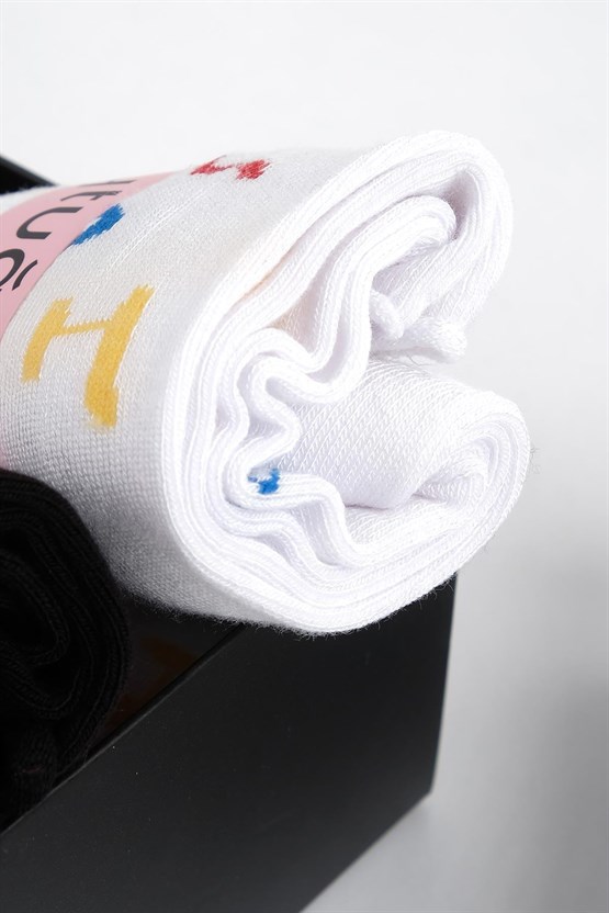 Aytuğ Kadın Bambu 4 Çift Özel Kutulu Soket Çorap Çok Renkli