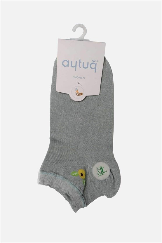 Aytuğ Kadın Bambu Tekli Patik Çorap Su Yeşili