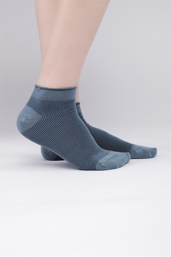 Aytuğ Kadın Modal Tekli Sneaker(Patik) Çorap Koyu Mavi