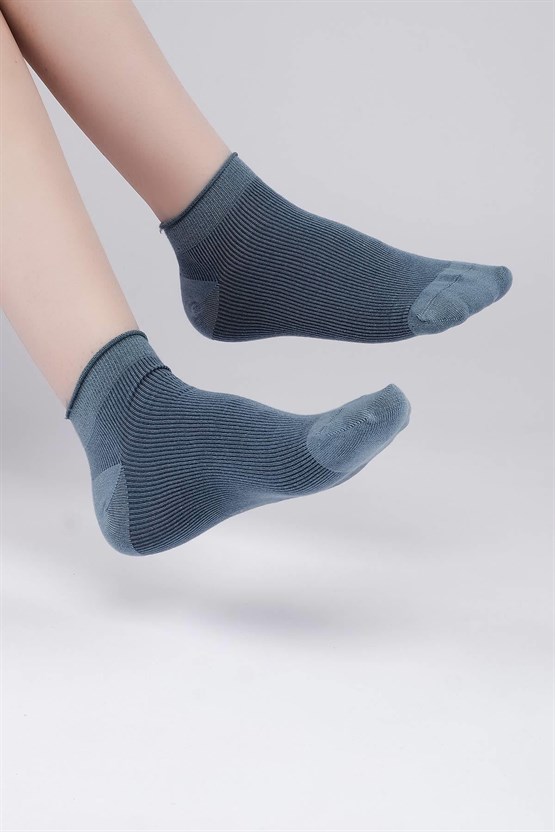 Aytuğ Kadın Modal Tekli Sneaker(Patik) Çorap Koyu Mavi