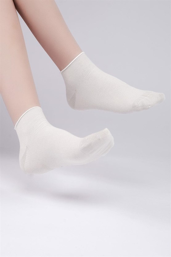 Aytuğ Kadın Modal Tekli Sneaker(Patik) Çorap Beyaz