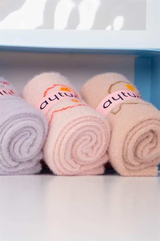 Aytuğ Kadın Pamuklu 4 Çift Özel Kutulu Soket Uyku Çorabı Çok Renkli