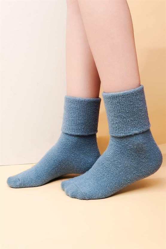 Aytuğ Kadın Soft Peluş Termal Tekli Soket Çorap Petrol Yeşili