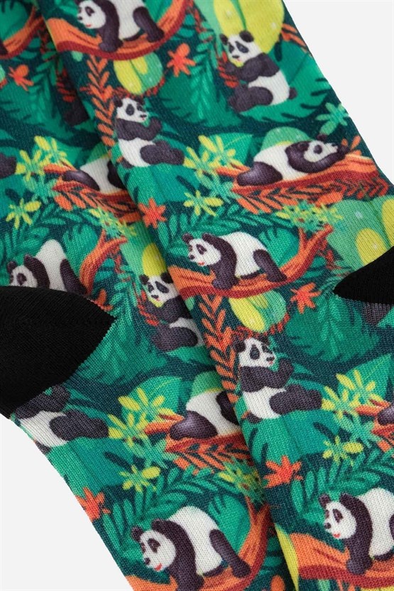 Aytuğ Unisex Pamuklu Panda Desenli Eğlenceli Soket Çorabı Panda Desenli