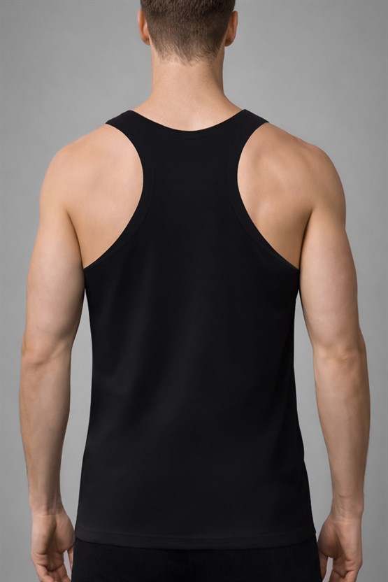 Erkek Activewear Angelino Modal by Tencel Sporcu Atlet Siyah