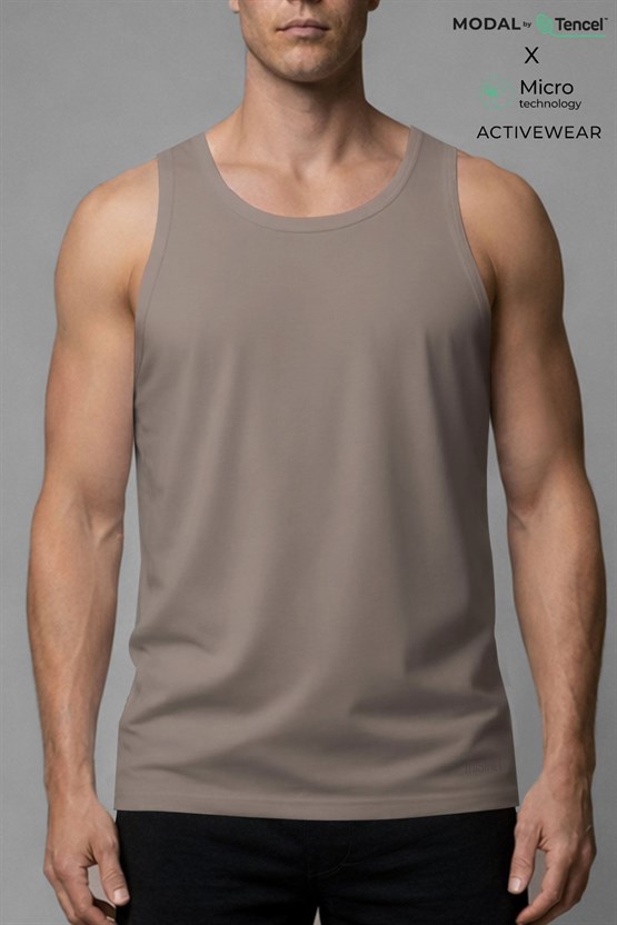 Erkek Activewear Angelino Modal by Tencel Sporcu Atlet Gri