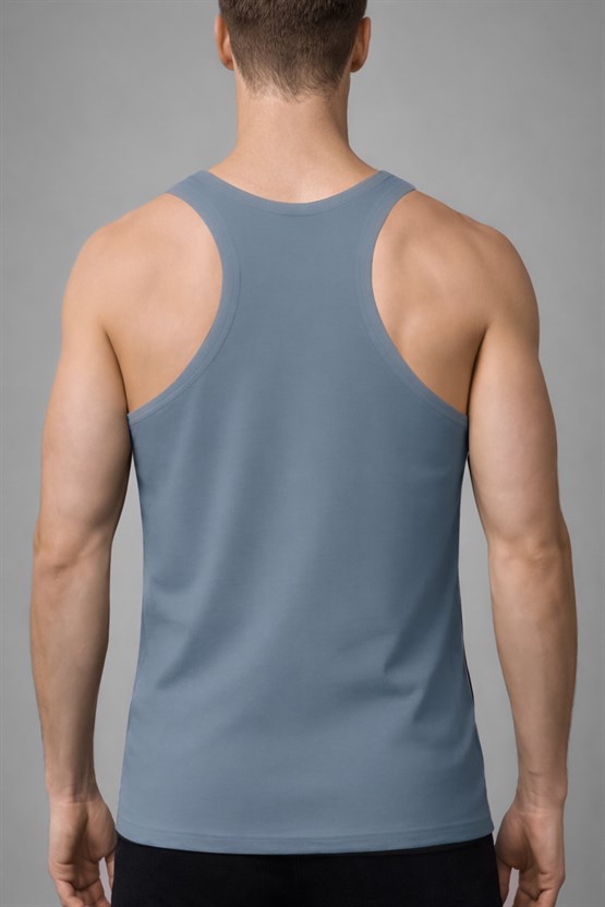 Erkek Activewear Angelino Modal by Tencel Sporcu Atlet Mavi