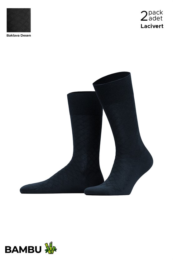 Erkek Bambu 6 Çift Baklava Desenli Süper İnce  Soket Çorap Çok Renkli