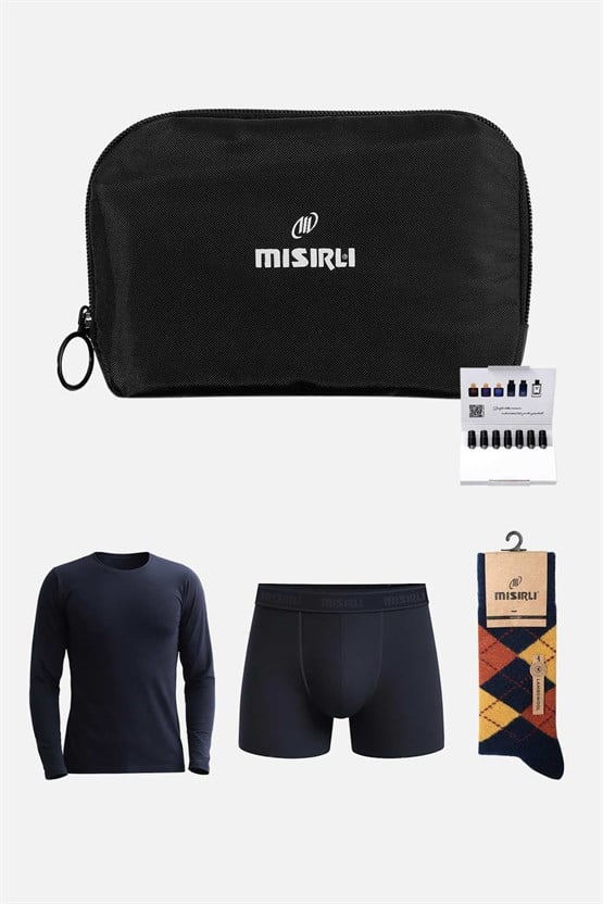 Erkek Lacivert Fanila Hediye Paketi