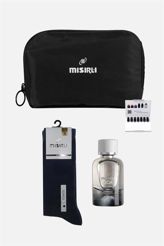 Erkek Lacivert Gümüş Hediye Paketi