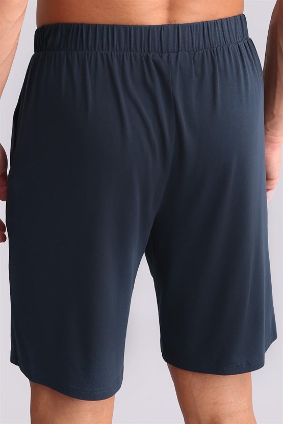 Erkek Modal Şort Pijama Gece Mavisi