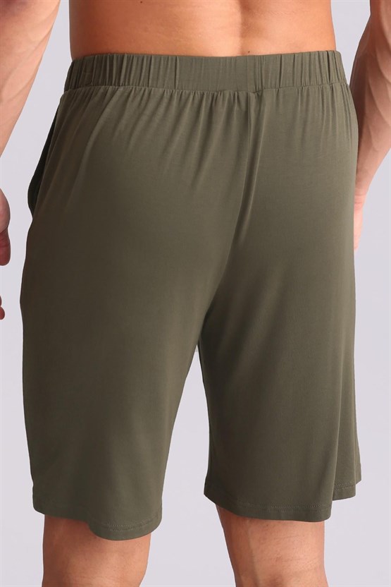 Erkek Modal Şort Pijama Haki