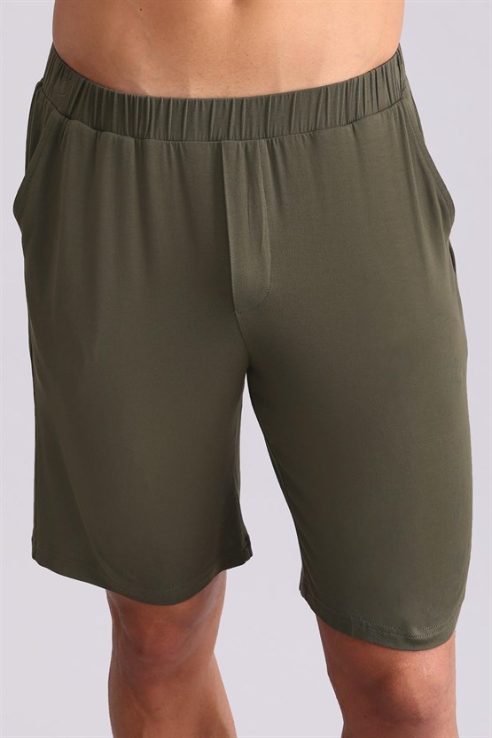 Erkek Modal Şort Pijama Haki
