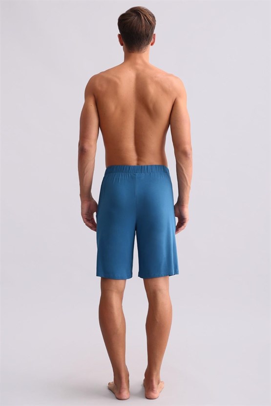 Erkek Modal Şort Pijama Koyu Lacivert