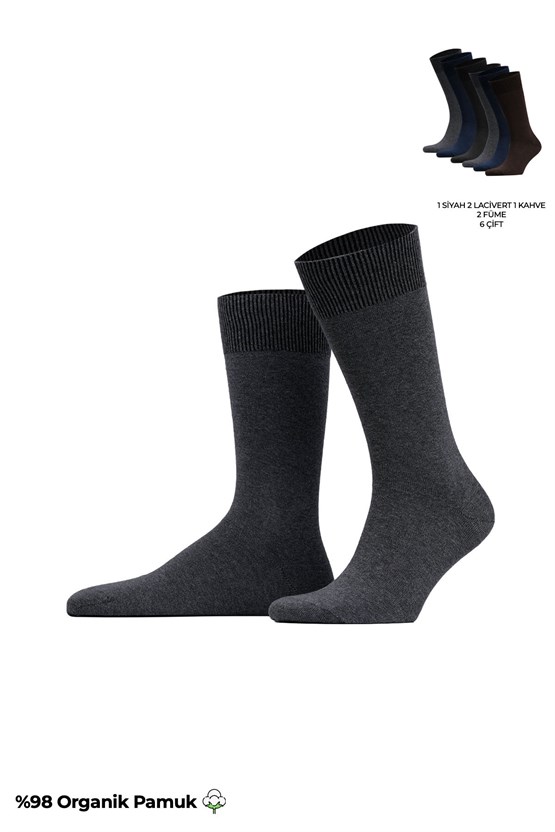 Erkek Pamuklu 6 Çift Düz Süper İnce Soket Çorap Çok Renkli