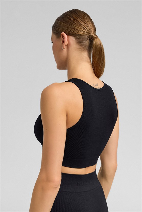 Kadın Activewear Alda Seamless Crop Siyah