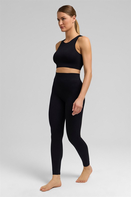 Kadın Activewear Alda Seamless Crop Siyah