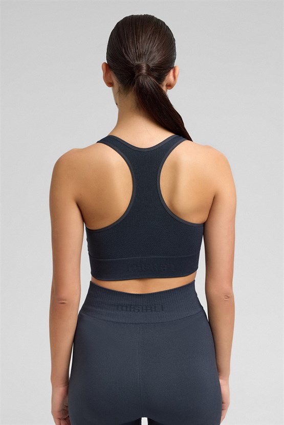 Kadın Activewear Barbara Seamless Ripli Bra Antrasit