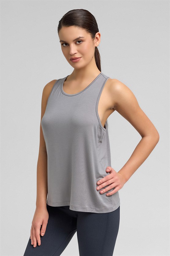Kadın Activewear Valentina Modal by Tencel Sporcu Atlet Gri