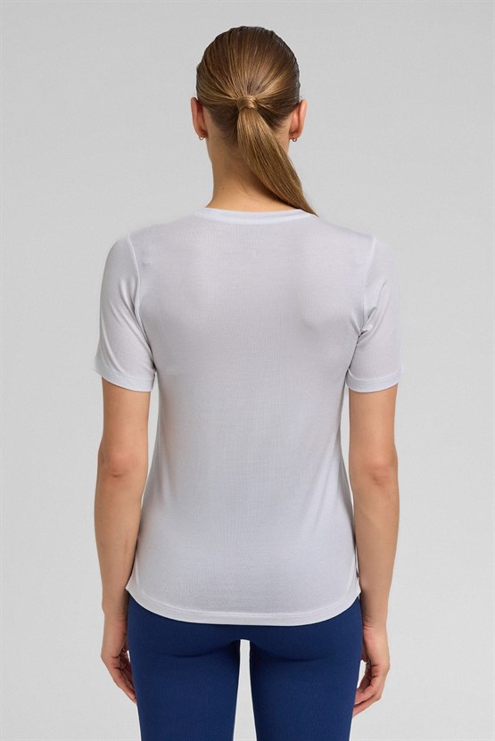 Kadın Activewear Zeta Modal by Tencel Tişört Beyaz