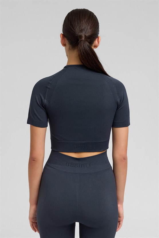 Kadın Annetta Seamless Kısa Kol Tişört Antrasit