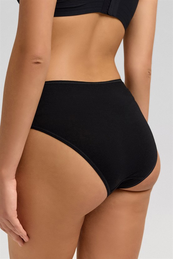 Kadın Micro Modal Yüksek Bel Hipster Siyah