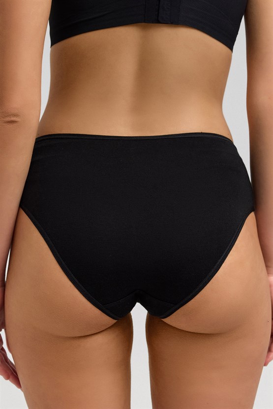 Kadın Micro Modal Yüksek Bel Hipster Siyah