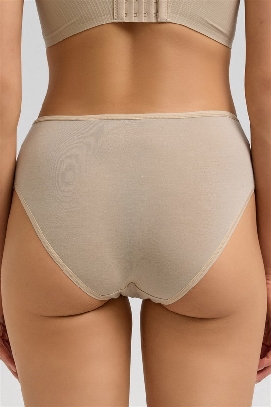 Kadın Micro Modal Yüksek Bel Hipster Ten